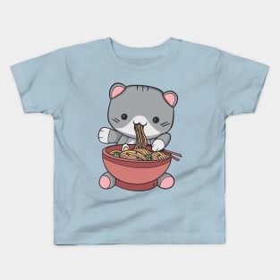 Kawaii Ramen Cat Kids T-Shirt